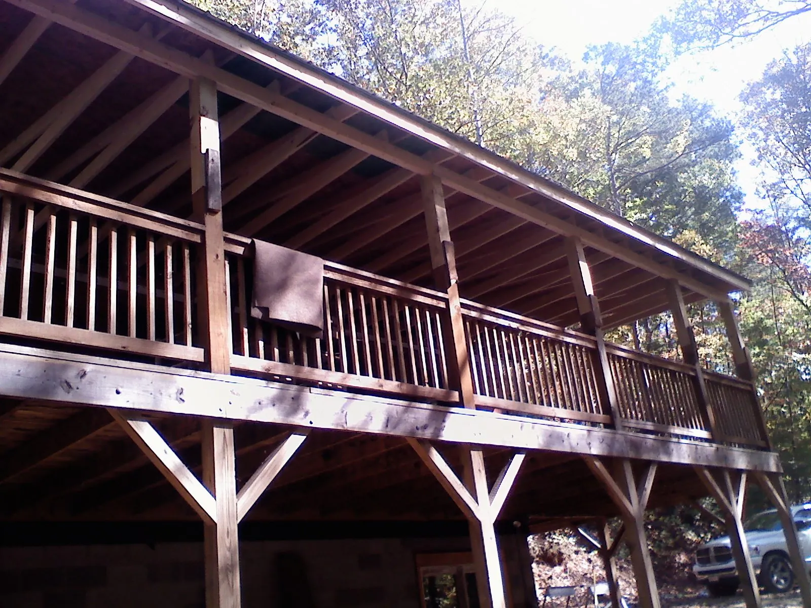 Timber framing under a new elevated porch and deck — Roof Leak Repair in Walworth by Roofing Brothers